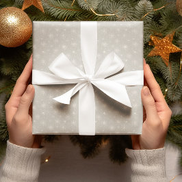 Beige Snowflake Christmas Wrapping Paper ラッピングペーパー