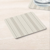 Beige Soft Stripe Coasters スクエアペーパーコースター (アングル)