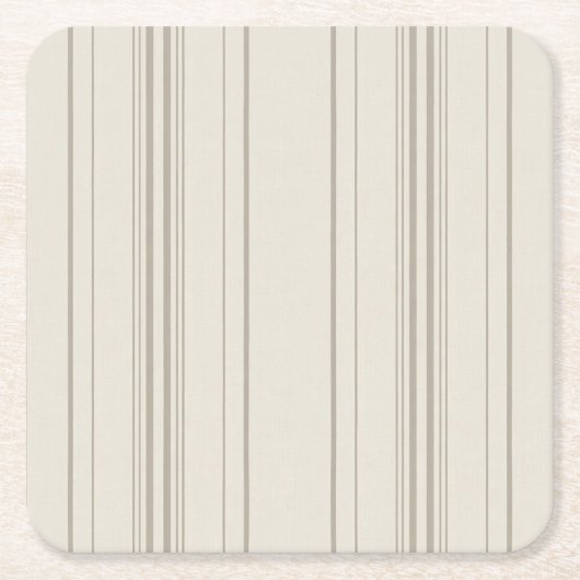 Beige Soft Stripe Coasters スクエアペーパーコースター (正面)
