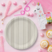 Beige Soft Stripe Paper Plates ペーパープレート (パーティー)