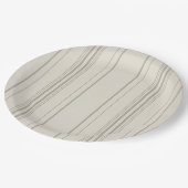 Beige Soft Stripe Paper Plates ペーパープレート (アングル)