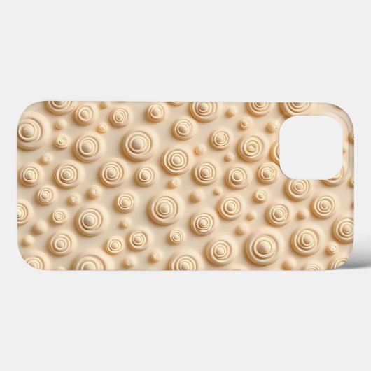 Beige Spiral Pattern iPhone Case Aesthetic Style Case-Mate iPhoneケース (裏面 (横))
