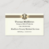 Beige Star of Life EMS / EMTカー連絡ド 名刺 (正面)