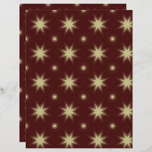 Beige Stars on Maroon scrapbook paper (正面/裏面)