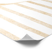 Beige Stripe with Frame Gender Neutral Baby Shower ポスター (角)