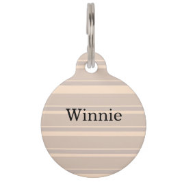 Beige Stripes ペット　ネームタグ