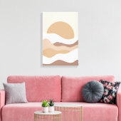Beige Sun Boho Wall Art – Minimalist Poster キャンバスプリント (インサイチュ (リビング))