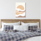 Beige Sun Boho Wall Art – Minimalist Poster キャンバスプリント (インサイチュ (寝室))