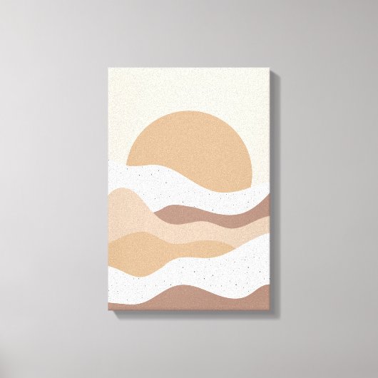 Beige Sun Boho Wall Art – Minimalist Poster キャンバスプリント (正面)