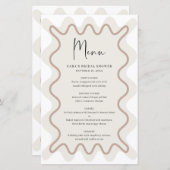 Beige Taupe波形メ縁どニューカード（名前あり） (正面/裏面)