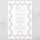 Beige Taupe波形メ縁どニューカード(名前あり) (正面)