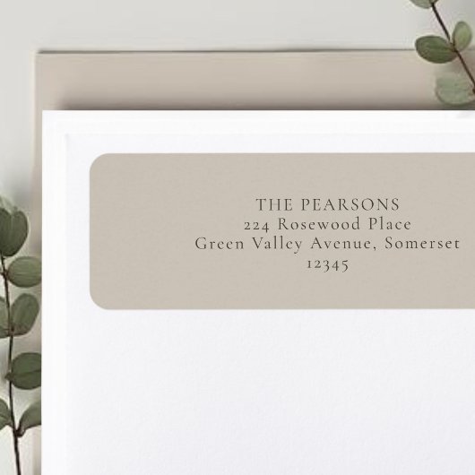 Beige Taupe  | Simple Wedding Return Address Label ラベル