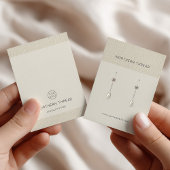Beige Textured Earring Display Card 名刺