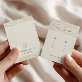Beige Textured Earring Display Card 名刺