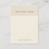 Beige Textured Earring Display Card 名刺 (正面)