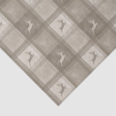 Beige Textured Plaid With Reindeer Christmas 薄葉紙 (詳細)