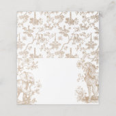 Beige Toile Safari Diaper Raffle Baby Shower プレイスカード (外部開封)