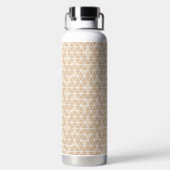Beige Triangles Pattern Water Bottle ウォーターボトル (背面)