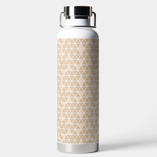Beige Triangles Pattern Water Bottle ウォーターボトル (背面)