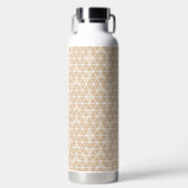 Beige Triangles Pattern Water Bottle ウォーターボトル (正面)
