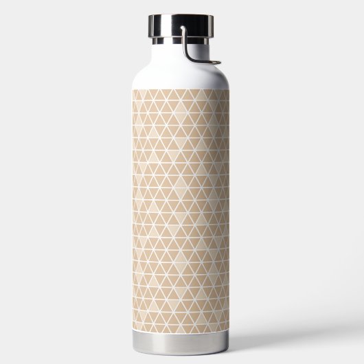 Beige Triangles Pattern Water Bottle ウォーターボトル (左面)