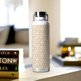 Beige Triangles Pattern Water Bottle ウォーターボトル