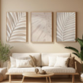 Beige Tropical Leaf Set – Japandi Art