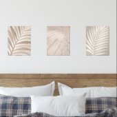 Beige Tropical Leaf Set – Japandi Art (寝室)