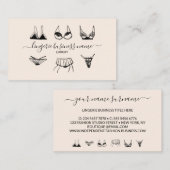 Beige underwear fashion shop Lingerie 名刺 (正面/裏面)