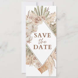 Beige Watercolor Boho Save Date Wedding Invitation 招待状