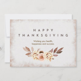 Beige Watercolor Botanical Thanksgiving シーズンカード