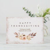 Beige Watercolor Botanical Thanksgiving シーズンカード (スタンド正面)
