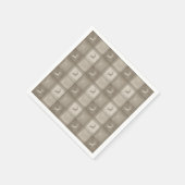 Beige Watercolor Texture Plaid And Deer Christmas スタンダードカクテルナプキン (角)