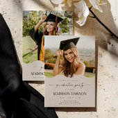 Beige Wave Graduation Party Invite Announcement 招待状