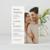 Beige Wedding Elopement Minimal Photo  招待状 (スタンド正面)