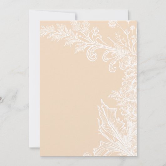 beige wedding invitation  招待状 (裏面)