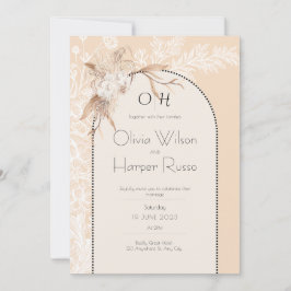 beige wedding invitation  招待状