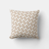 Beige & White Checkered Plaid Throw Pillow  クッション (正面)