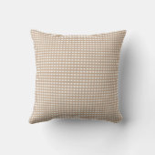 Beige & White Checkered Plaid Throw Pillow  クッション (裏面)