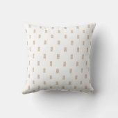 Beige & White Checkered Plaid Throw Pillow Square クッション (裏面)