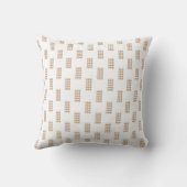 Beige & White Checkered Plaid Throw Pillow Square クッション (裏面)