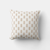 Beige & White Checkered Plaid Throw Pillow Square クッション (正面)
