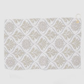 Beige & White Sparkling Quatrefoil Pattern ゴルフタオル (横)