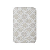 Beige & White Sparkling Quatrefoil Pattern バスマット (正面縦)