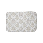 Beige & White Sparkling Quatrefoil Pattern バスマット (正面)