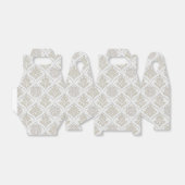 Beige & White Sparkling Quatrefoil Pattern フェイバーボックス (折り畳みなし)