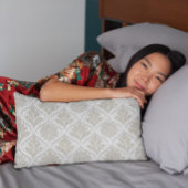 Beige & White Sparkling Quatrefoil Pattern 枕カバー