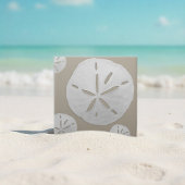 Beige & White Tropical Beach Sand Dollar タイル