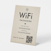 Beige WiFiパスワードコードビジネスロゴQRコード 台座サイン (正面)