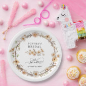 Beige Wild Flowers Bridal Shower ペーパープレート (パーティー)